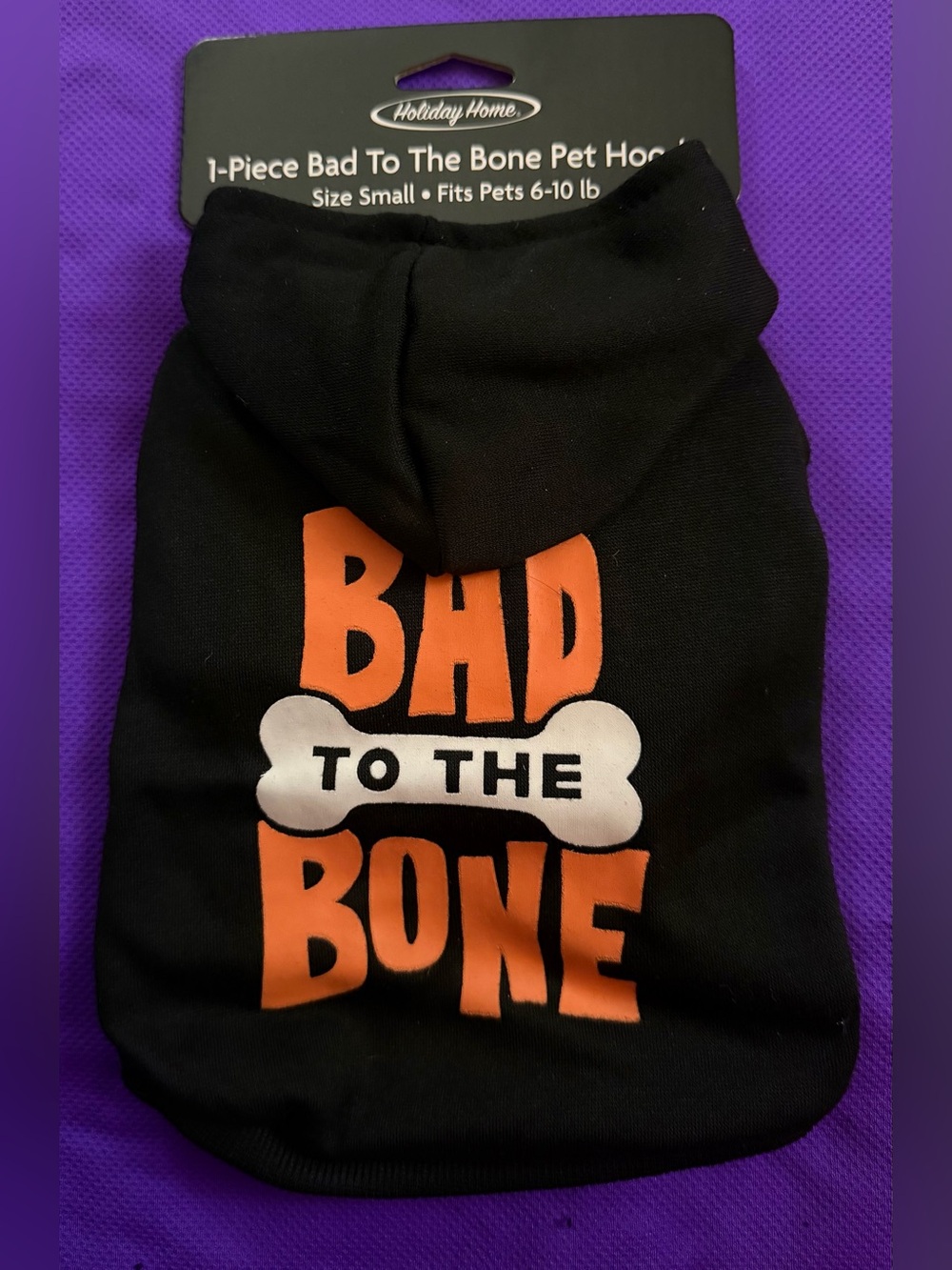 🐾 Black "Bad to the Bone" Dog Hoodie - Small